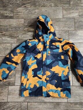 Columbia Yellow And Blue Camo Omni Heat Jacket
